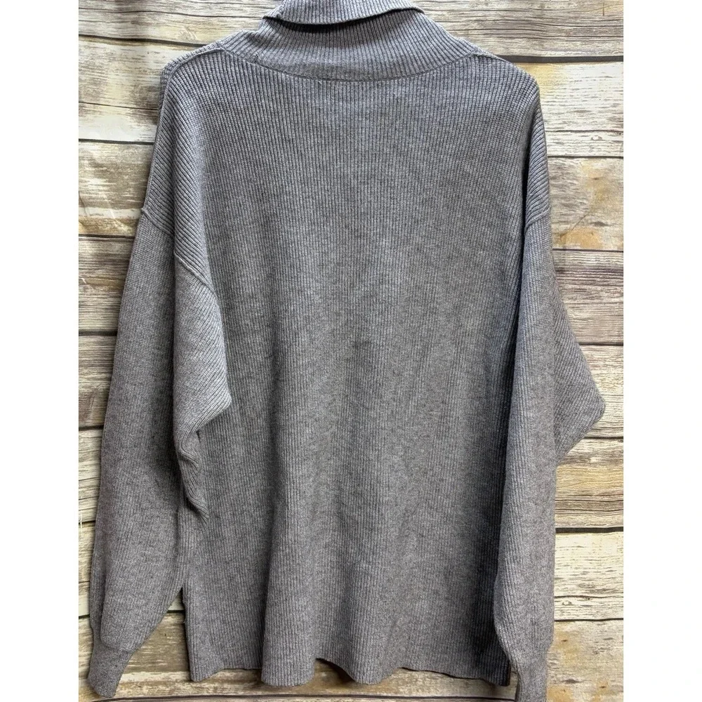Free People Gray Turtleneck Sweater Women's Small‎ Warm Oversized Boho
